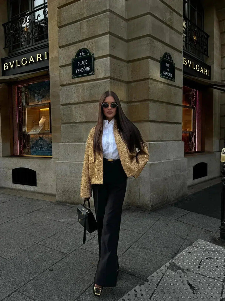 Duttini | Sequin Cropped Jacket
