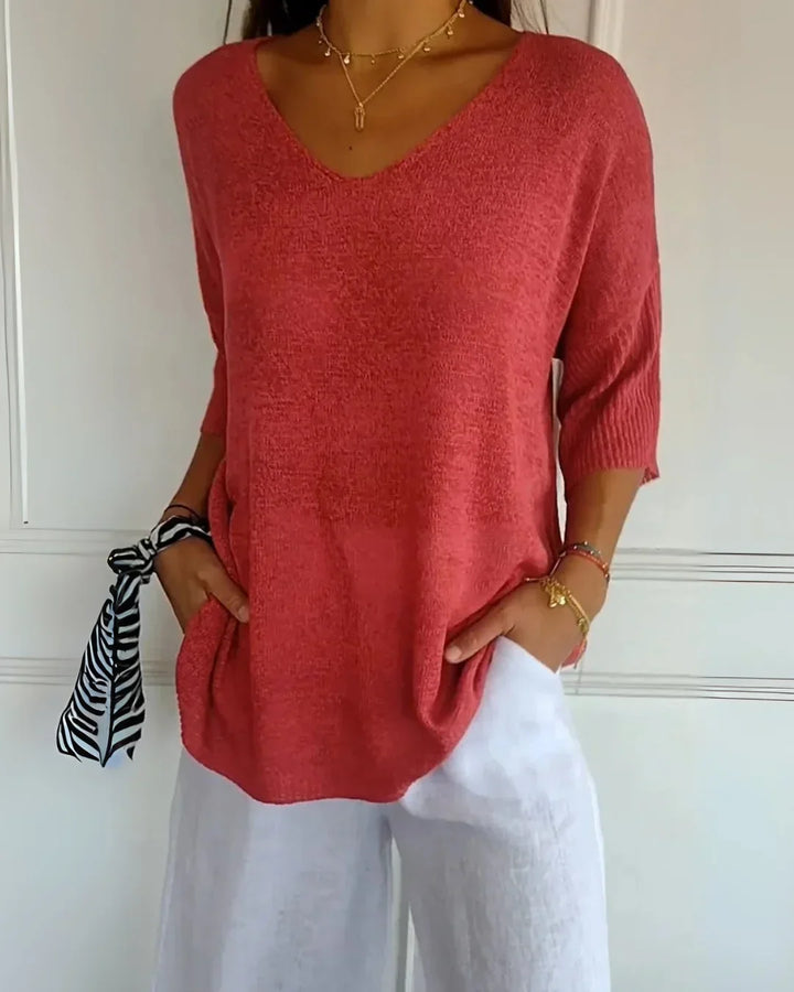 Duttini | Relaxed Fit V-Neck Tee