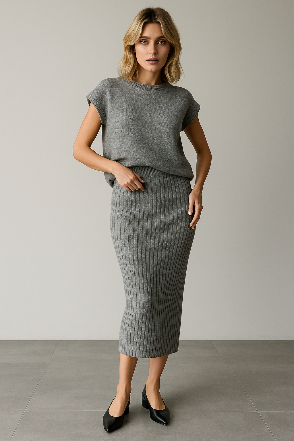 Duttini | Rib Sleeveless Set