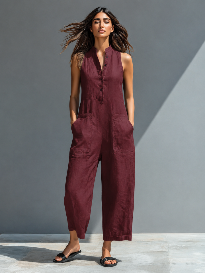 Duttini | Refined Sleeveless Wide Leg Jumpsuit for Every Occasion