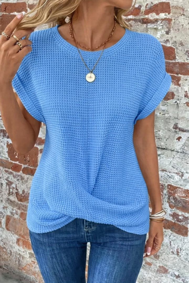 Duttini | Effortless Waffle Knit Casual Tee with a Timeless Finish