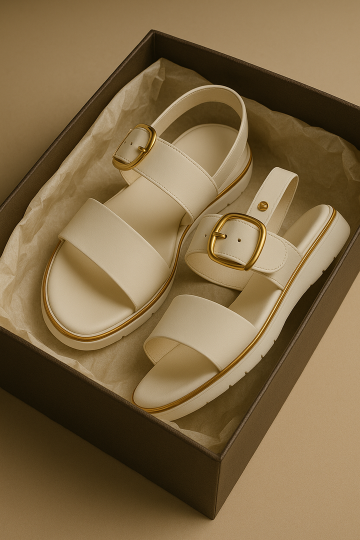 Duttini | Gold-Buckle Strap Sandals