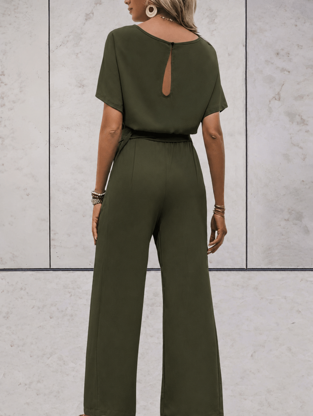 Duttini | Effortless Two Piece Set Short Sleeve Top Wide Leg Pants