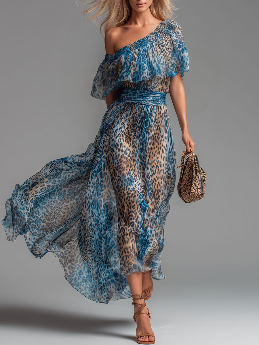 Duttini | Chiffon Off-Shoulder Evening Dress