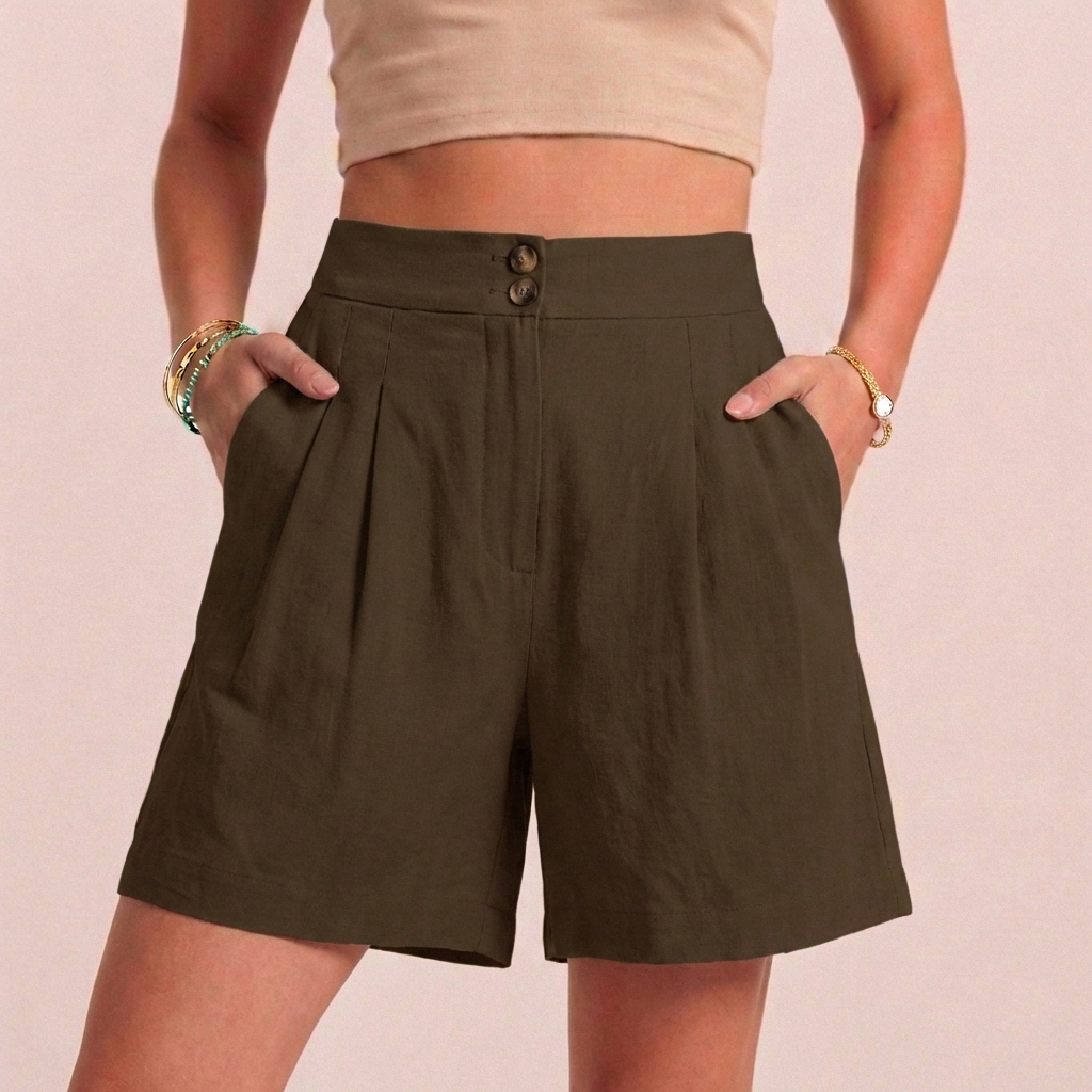 Duttini | Luxe Relaxed Paperbag Waist Shorts With Tailored Side Pockets
