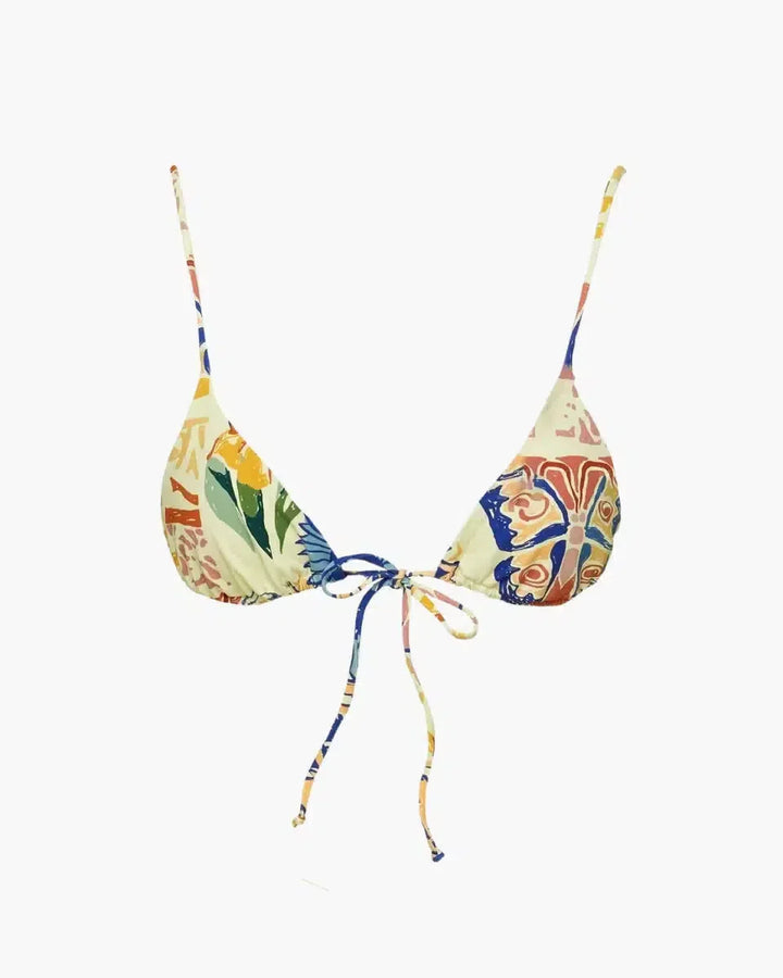 Duttini | Adjustable Fit Tie-Front Triangle Bikini Top