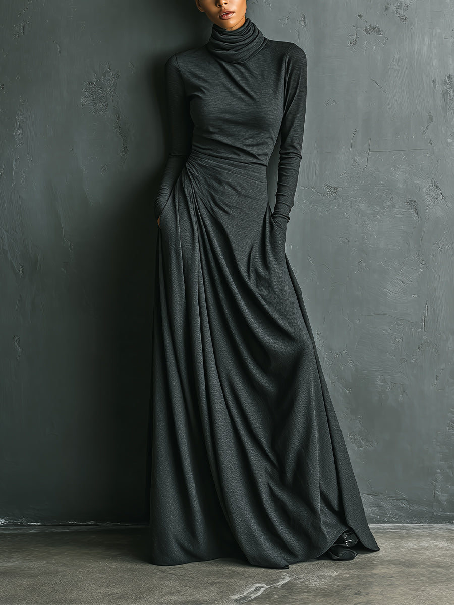 Duttini | Cotton Turtleneck Evening Dress