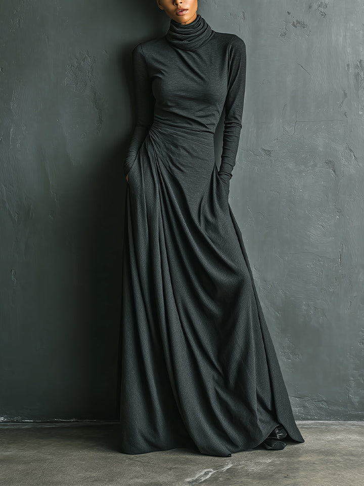 Duttini | Cotton Turtleneck Evening Dress