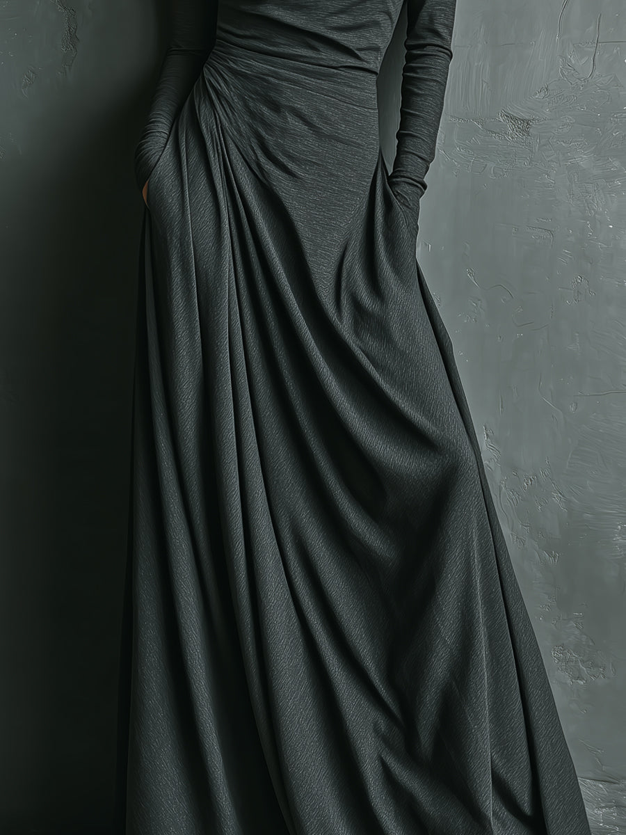 Duttini | Cotton Turtleneck Evening Dress
