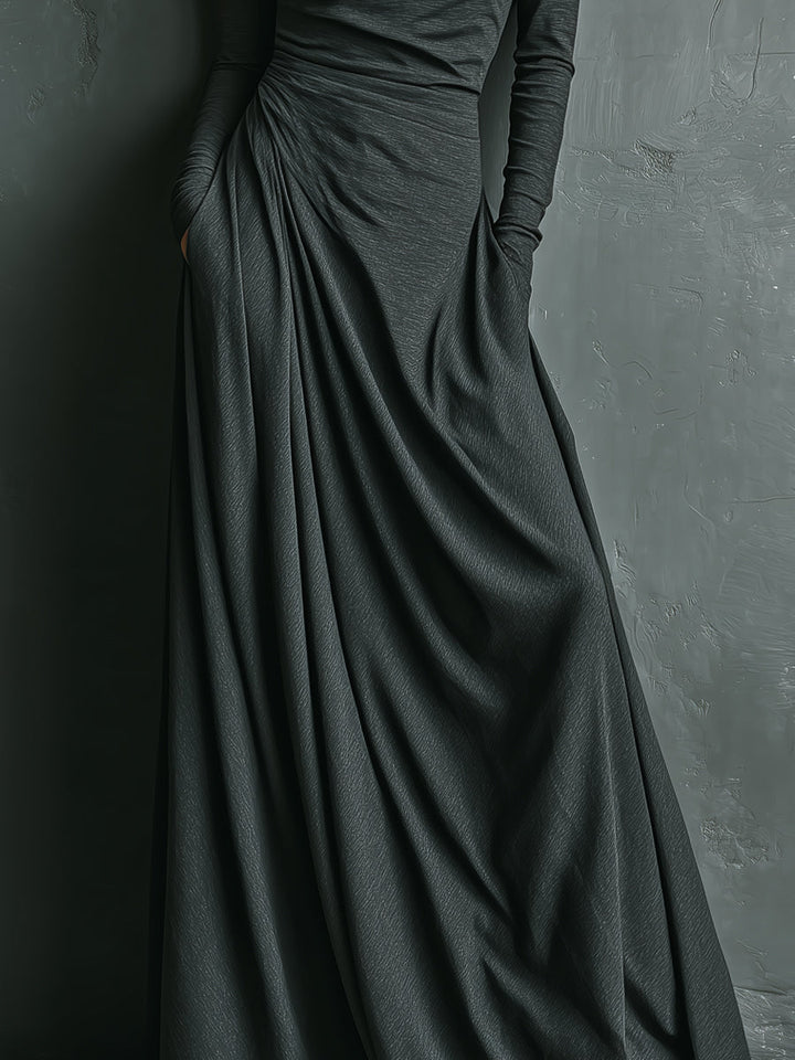 Duttini | Cotton Turtleneck Evening Dress