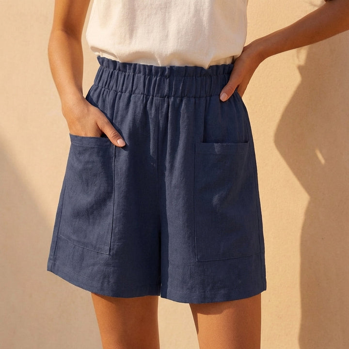 Duttini | Statement Relaxed Paperbag Waist Shorts With Patch Pockets For Casual Daywear
