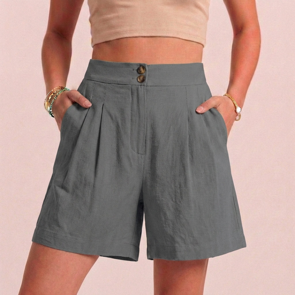Duttini | Luxe Relaxed Paperbag Waist Shorts With Tailored Side Pockets