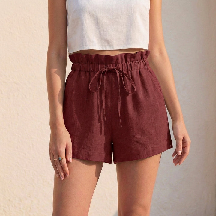 Duttini | Luxe Relaxed Paper-Bag Waist Shorts With Drawstring Detail