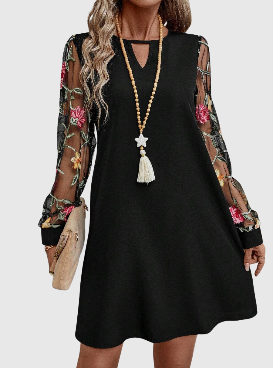 Duttini | Elegant Dress for Women in Soft Fabric, Fitted, Black