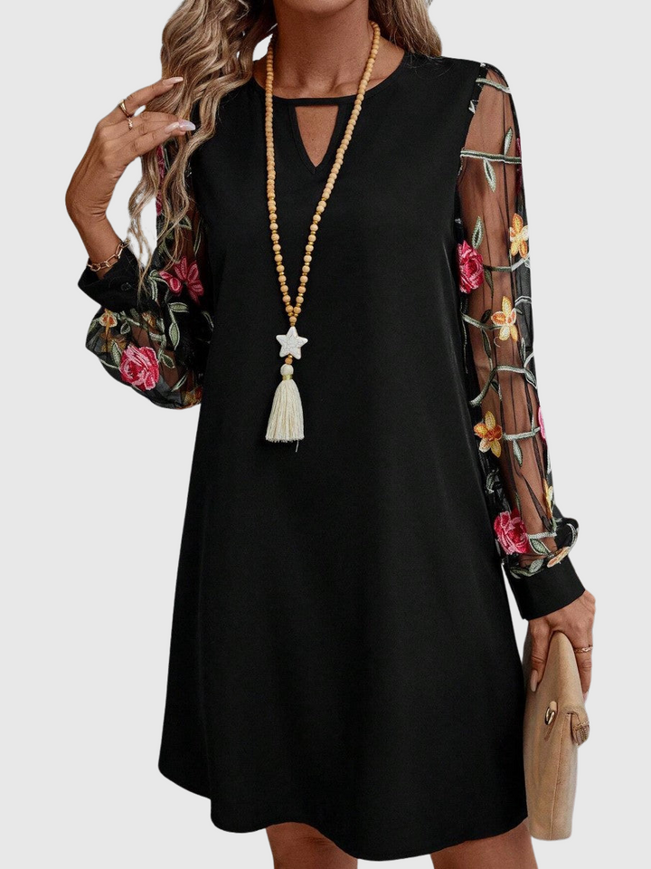 Duttini | Elegant V-Neck Floral Mini Dress for Women
