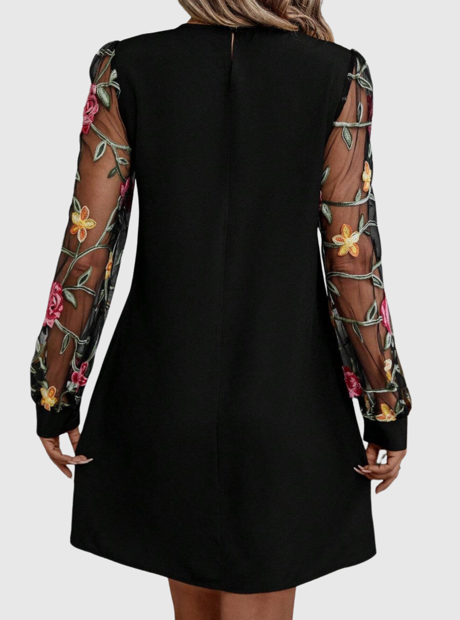 Duttini | Elegant V-Neck Floral Mini Dress for Women