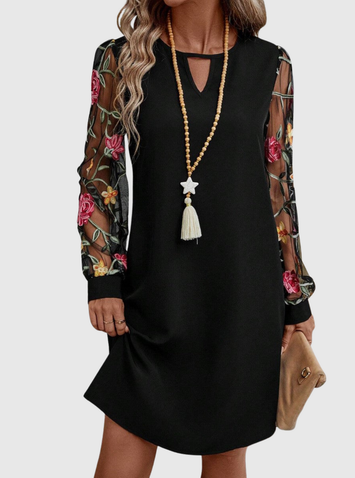 Duttini | Elegant V-Neck Floral Mini Dress for Women