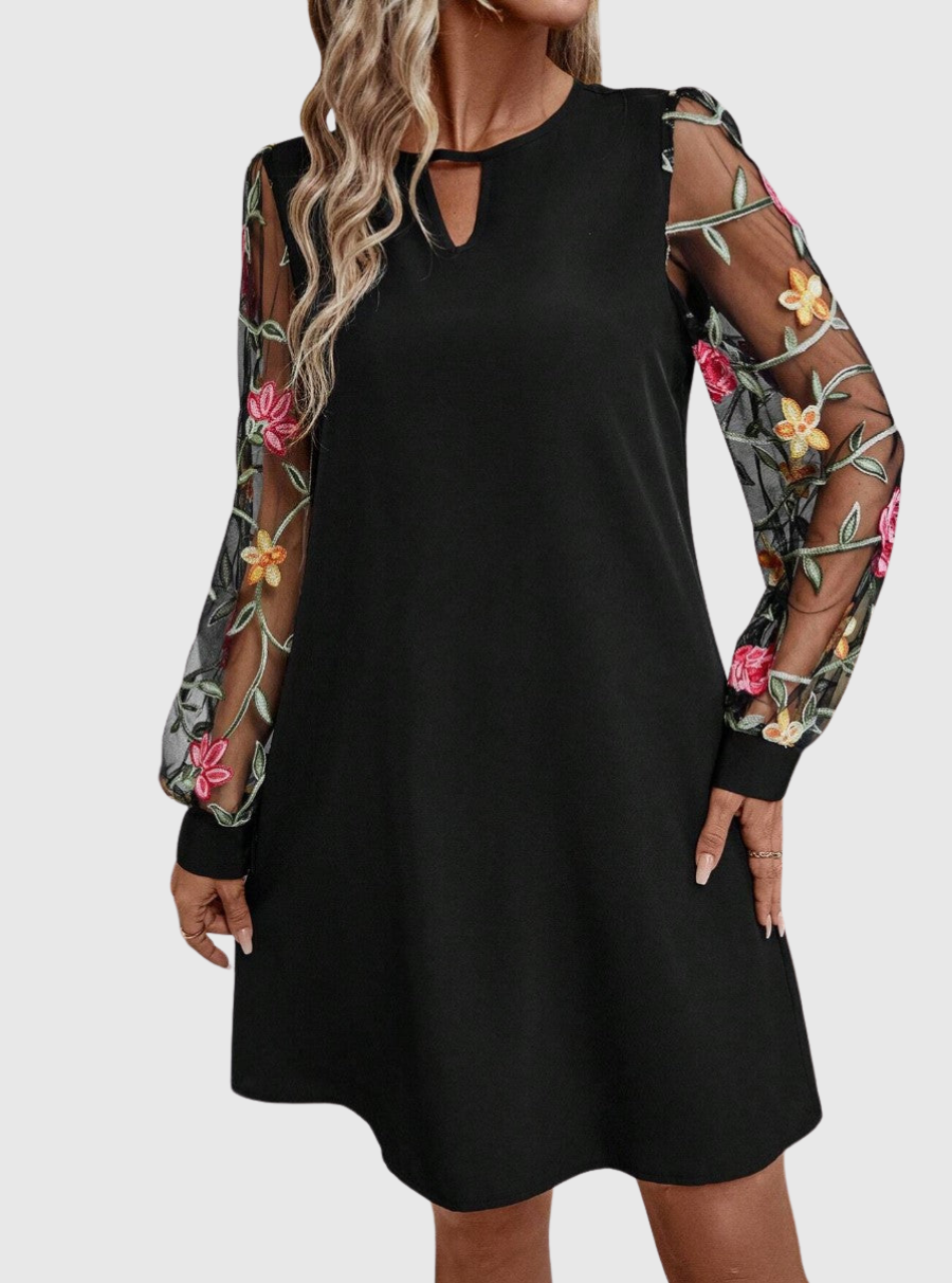 Duttini | Elegant Dress for Women in Soft Fabric, Fitted, Black