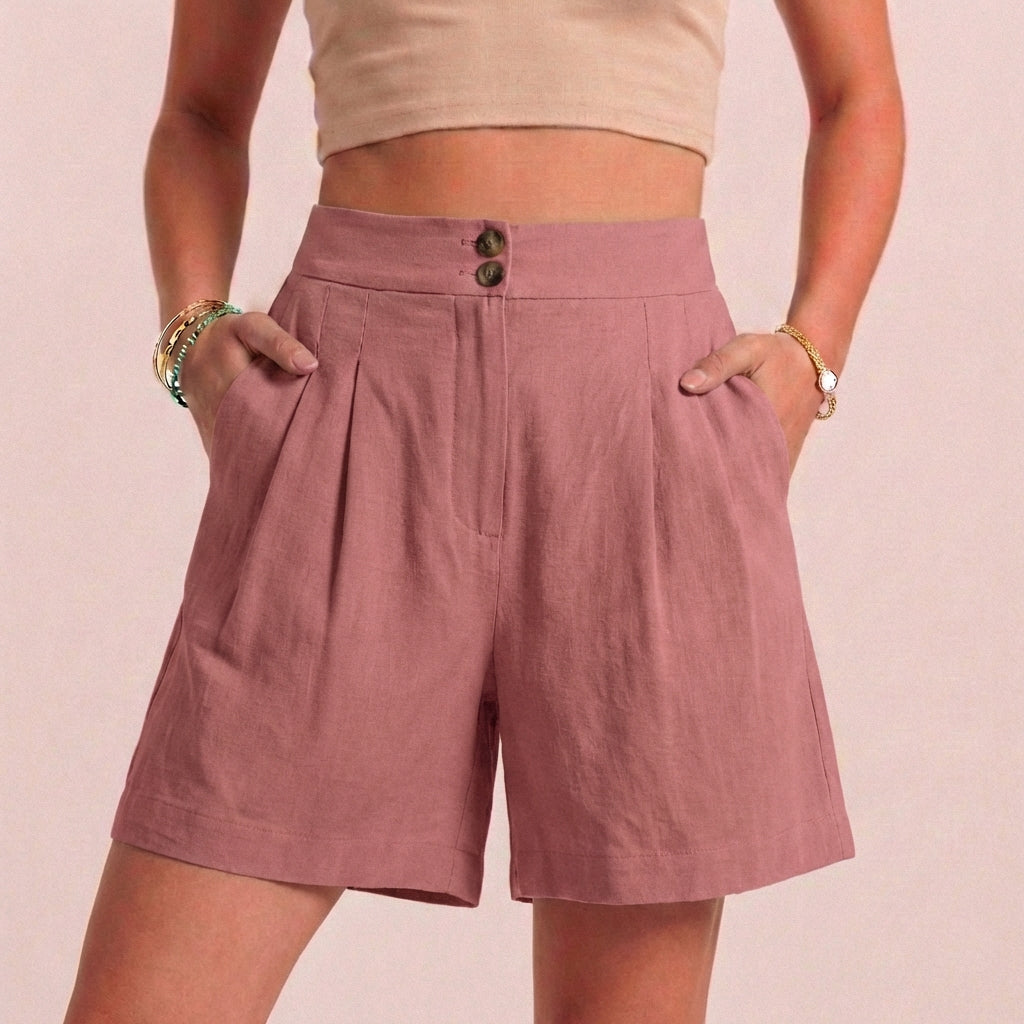 Duttini | Luxe Relaxed Paperbag Waist Shorts With Tailored Side Pockets