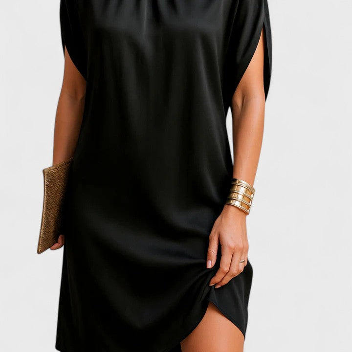 Duttini | Statement Mock Neck Mini Dress Split Sleeve Going Out Dress