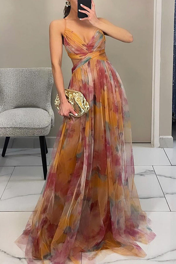 Duttini | Lace-up floral detail maxi dress