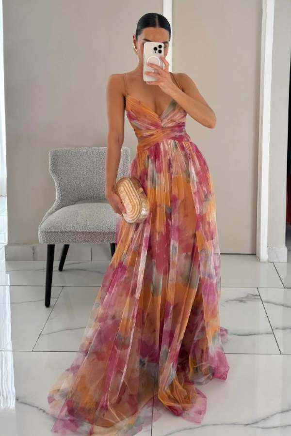 Duttini | Lace-up floral detail maxi dress
