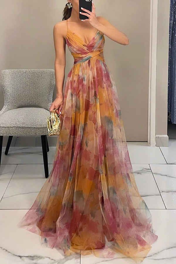 Duttini | Lace-up floral detail maxi dress