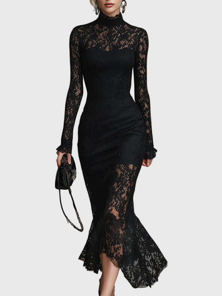 Duttini | Lace Fishtail Maxi Dress for Women in Elegant Style