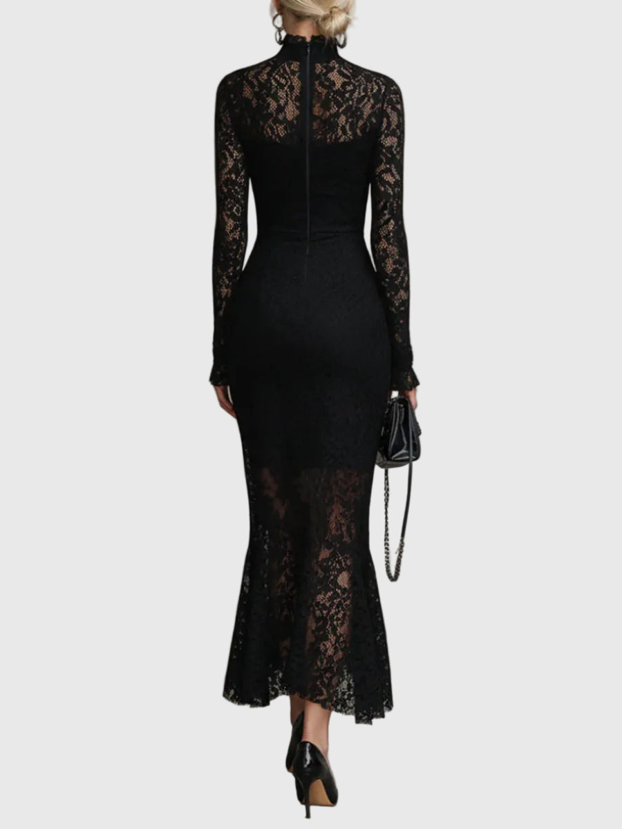 Duttini | Lace Fishtail Maxi Dress for Women in Elegant Style