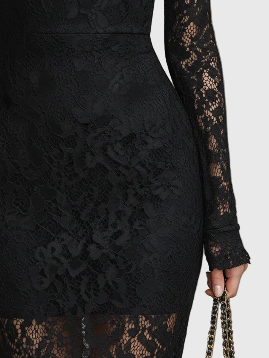 Duttini | Lace Fishtail Maxi Dress for Women in Elegant Style