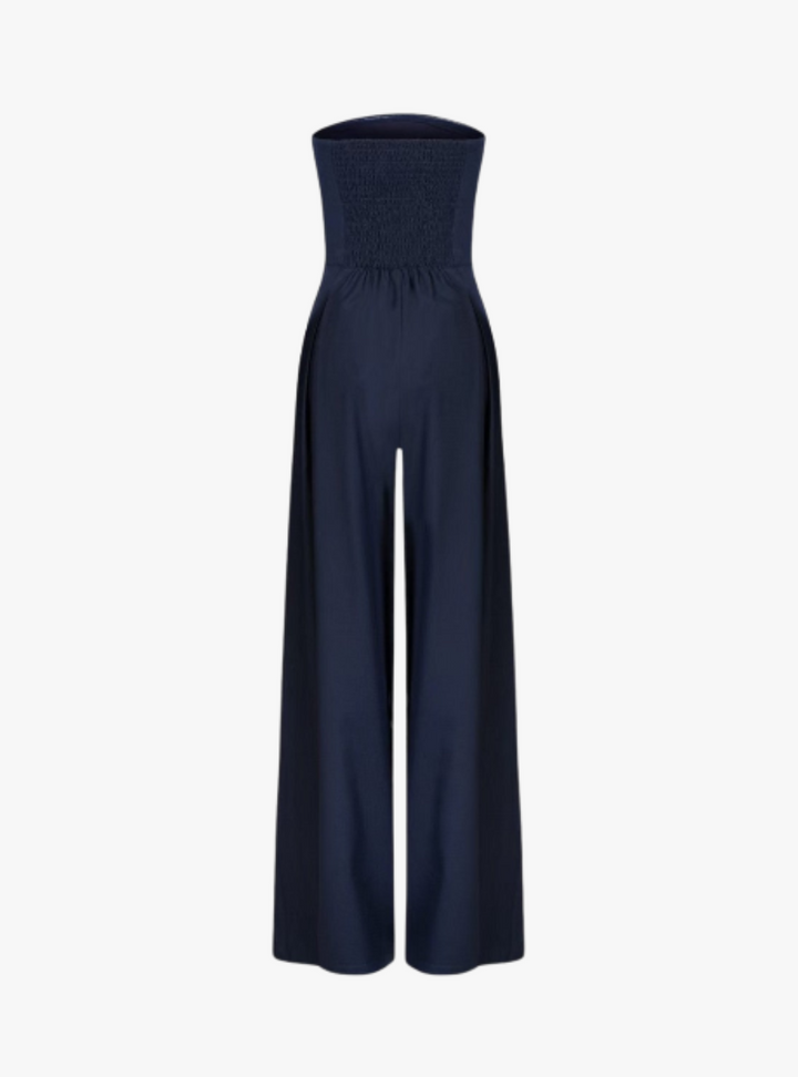 Duttini | Strapless Tailored Wide Leg Jumpsuit
