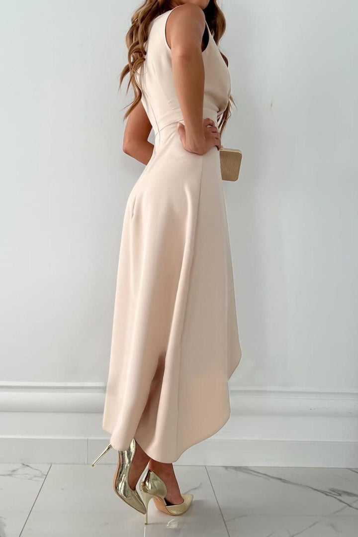 Duttini | Draped Front Asymmetric Midi Dress
