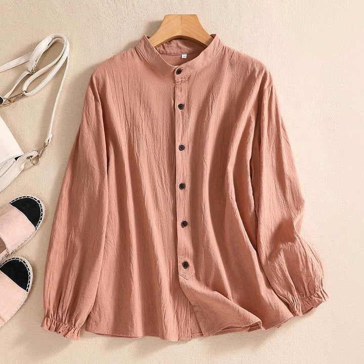 Duttini | Modern Breezy Artisan Crinkle Cotton Blend Tunic Blouse