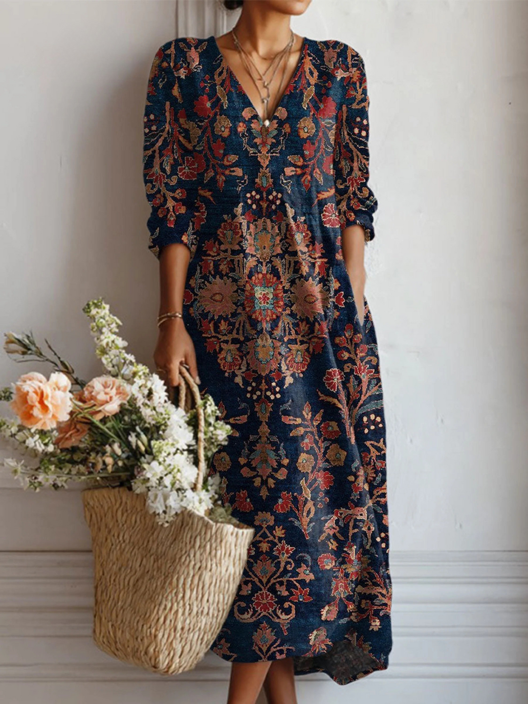 Duttini | Everyday Comfort Dress for Women in Soft Fabric, Relaxed Fit, Classic Style