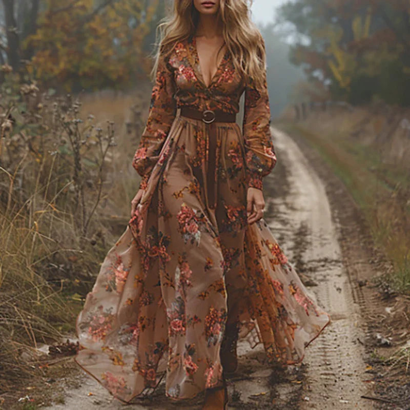 Duttini | Modern Bohemian Floral Maxi Dress for a Polished Look