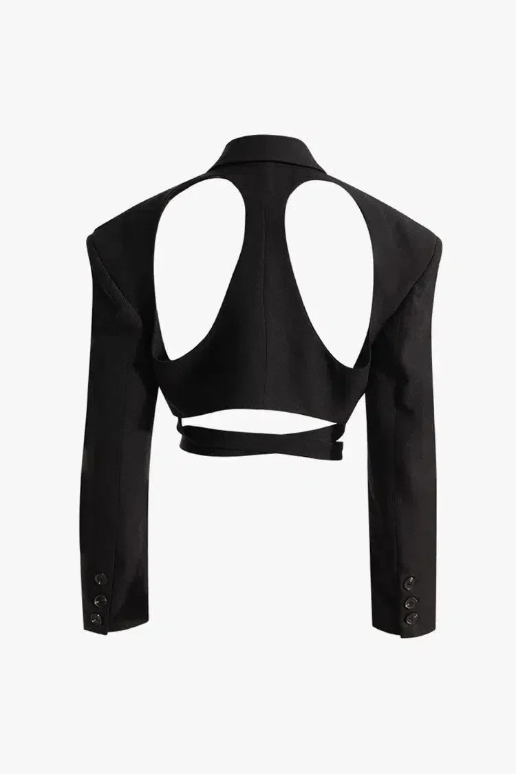 Duttini | Strong-shoulder cutout blazer