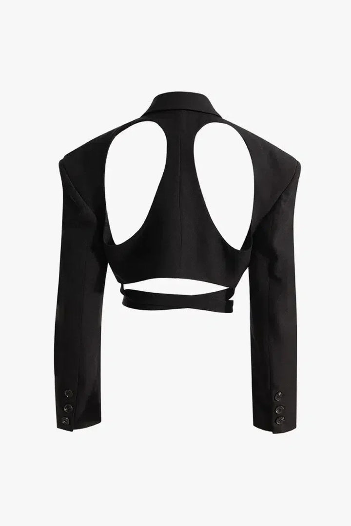Duttini | Strong-shoulder cutout blazer