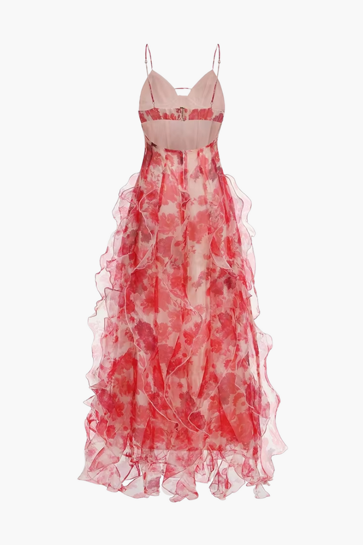 Duttini | Floral Print Ruffled Maxi Dress