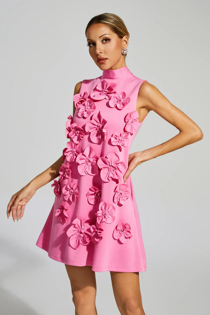 Duttini | Sculpted Floral Sleeveless Mini Dress