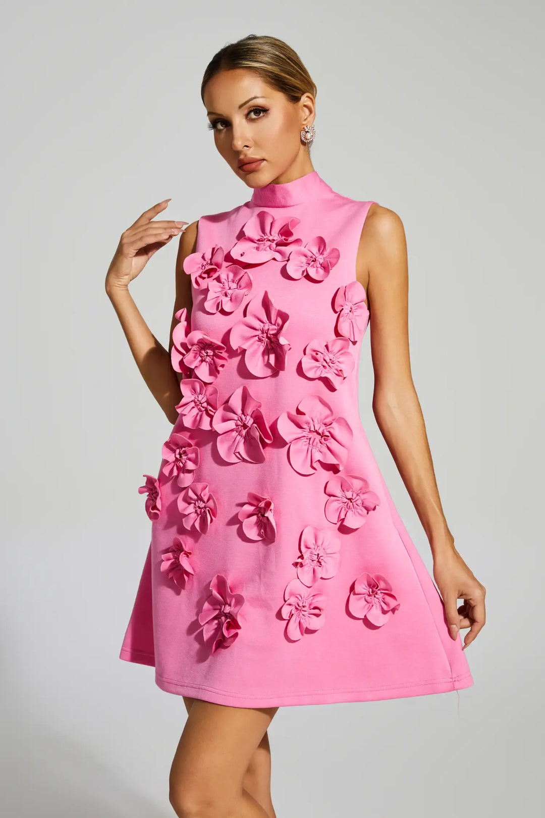Duttini | Sculpted Floral Sleeveless Mini Dress