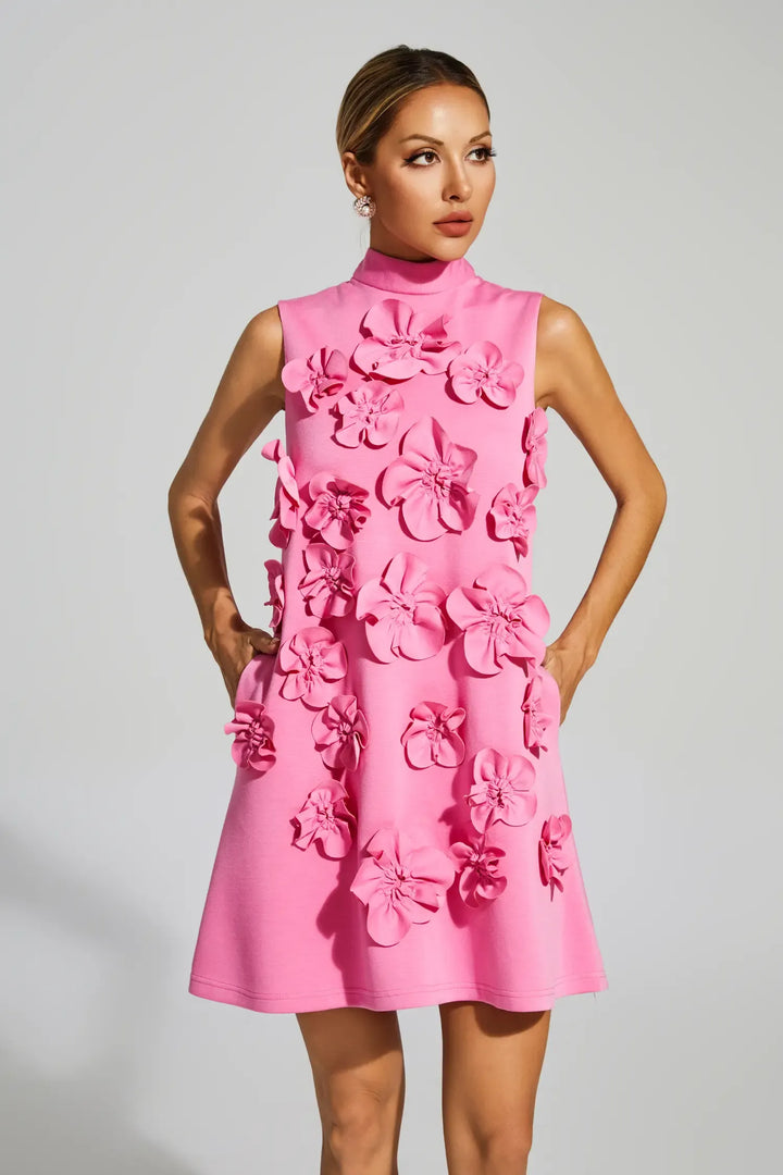 Duttini | Sculpted Floral Sleeveless Mini Dress