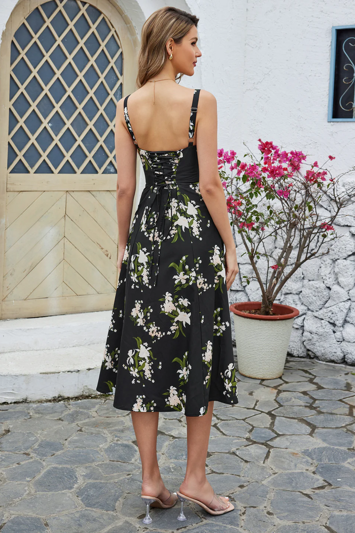 Duttini | Ditsy Bloom Charm Sweetheart Midi Dress