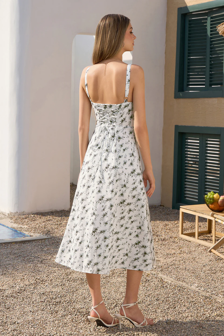 Duttini | Ditsy Bloom Charm Sweetheart Midi Dress