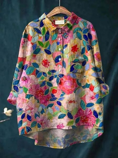Duttini | Sculpted Floral Blouse with a Timeless Finish