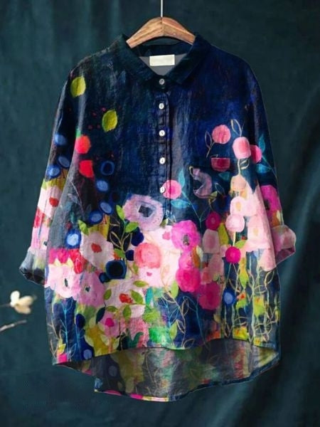Duttini | Sculpted Floral Blouse with a Timeless Finish