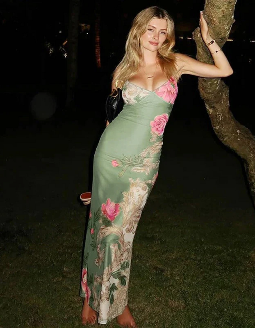 Duttini | Vintage Floral Print Slip Maxi Dress