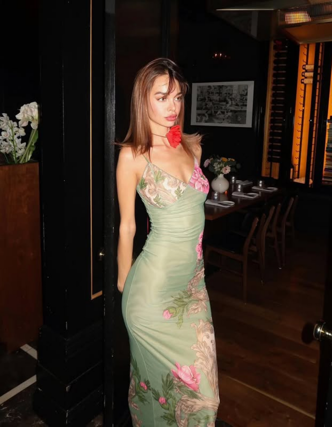 Duttini | Vintage Floral Print Slip Maxi Dress