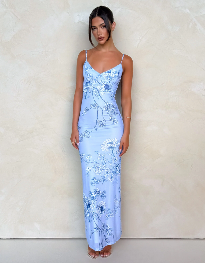 Duttini | Vintage Floral Print Slip Maxi Dress