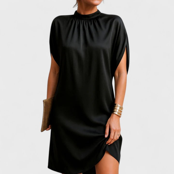 Duttini | Statement Mock Neck Mini Dress Split Sleeve Going Out Dress