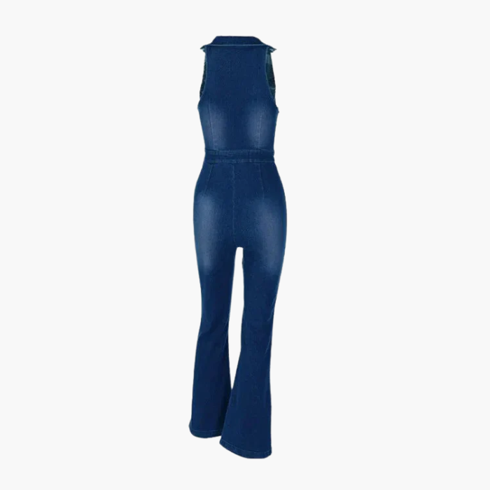 Duttini | V-neckline Denim Jumpsuit